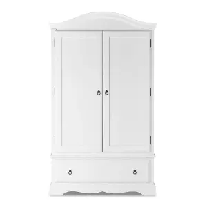 Romance Double Wardrobe With Drawer - True White