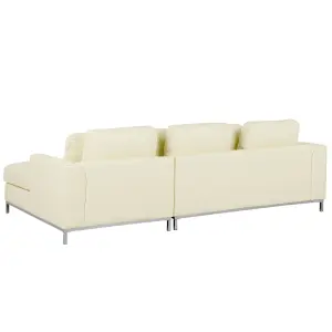 Left-Hand Corner Sofa OSLO Beige Leather Left Hand