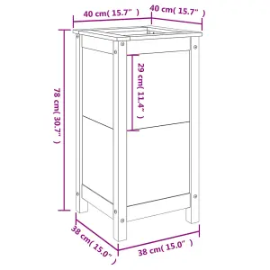 Berkfield Garden Planter Black 40x40x78 cm Solid Wood Pine