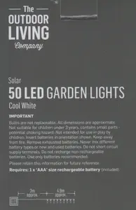 50 LED Garden Lights Cool White