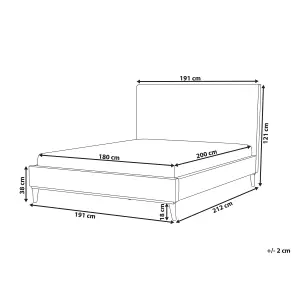 Velvet EU Super King Size Bed Off-White BAYONNE