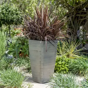 Primrose White Cortina Grey Flared Square Planter for Outdoor Gardens and Patios 76cm