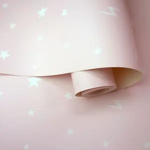 Over the Rainbow Stars and Moons Wallpaper Pink Holden 90981