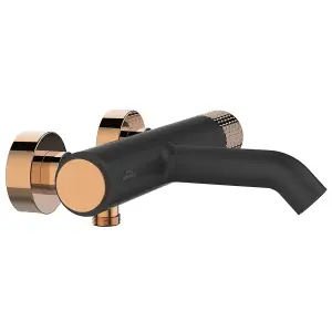 Black/Rose Gold Brass Bath Mixer Tap Bathroom Basin Faucet Engraved Handle