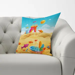 Giraffe On A Beach Holiday Cushions 60cm x 60cm