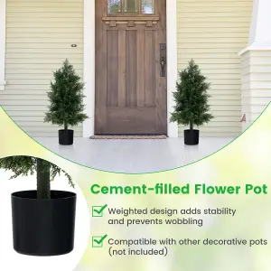 Costway Artificial Cedar Topiary Tree Indoor Fake Pine Tree w/ Plastic Nursery Pot