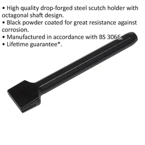 Premium Drop Forged Steel Scutch Holder - 38mm x 200mm with Octagonal Shaft and Powder Coating