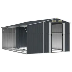 Breban Garden Shed 277 x 365.5 x 179 cm Galvanised Steel Anthracite