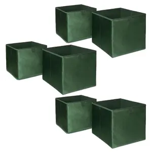 Pack of 6 Matte Velvet Cube Storage Boxes