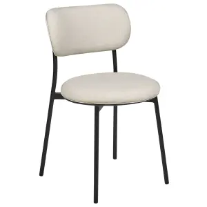 Set of 2 Dining Chairs CASEY Light Beige