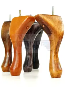 QUEEN ANNE WOODEN LEGS ANTIQUE MAHOGANY 250mm HIGH SET OF 4 REPLACEMENT FURNITURE FEET  M10