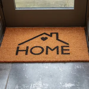 Printed Natural Coir Door Mat Novelty Home Decorative Heavy Duty Entrance Mat 45cm x 75cm Indoor / Sheltered Outdoor Use