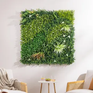 Artificial Plant Living Wall Panels Fence Covering Indoor Outdoor (Set of 4 1m x 1m)