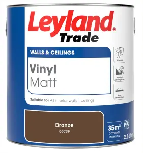 Leyland Trade Vinyl Matt Walls & Ceilings Emulsion Paint Bronze (06C39) 2.5L