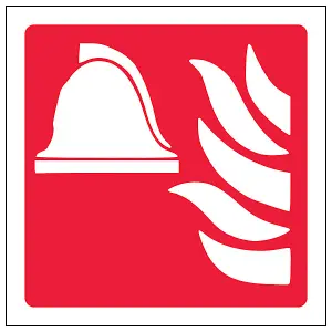 Fire Point Logo Fire Equipment Sign - Adhesive Vinyl - 100x100mm (x3)