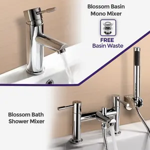 Nes Home Blossom Mono Bath Filler Shower Mixer and Basin Tap