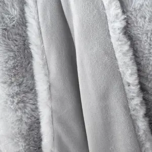 Catherine Lansfield Cosy Glamour Fur 130x170 cm Blanket Throw Silver Grey