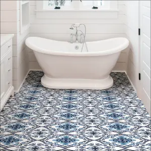 Floorpops Marrakesh Blue Peel and Stick Floor Tiles FP3932