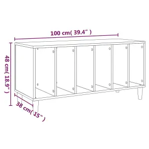 vidaXL Record Cabinet White 100x38x48 cm Engineered Wood