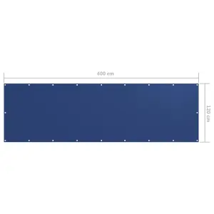 Berkfield Balcony Screen Blue 120x400 cm Oxford Fabric