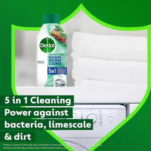 Dettol Antibacterial Washing Machine Cleaner, Removes Limescale, Dirt & Bad Odours, Original, Pack of 6 x 250ml