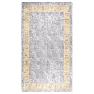 Berkfield Rug Washable 190x300 cm Grey Anti Slip