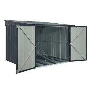 6 x 6 Pent Metal Bike Store / Garden Shed - Anthracite Grey (6ft x 6ft / 6' x 6' / 2.1m x 2.0m)