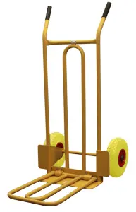 CGV380 Puncture Proof Heavy Duty Folding and Fixed Toe Sack Truck with Dual Safety Handles, 200kg Capacity