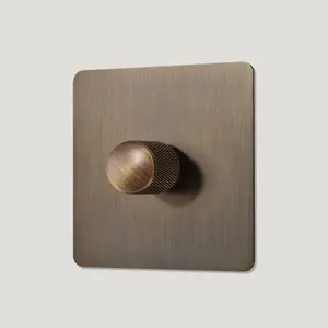 KEPLER 1G Knurled Dimmer Switch - Antique Brass