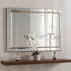 Abbate Rectangle Wall Mirror Silver / 136cm H x 106.5cm W