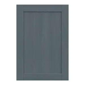 Alpinia Matt dusk blue wood effect Shaker Tall appliance Cabinet door (W)600mm (H)867mm (T)18mm