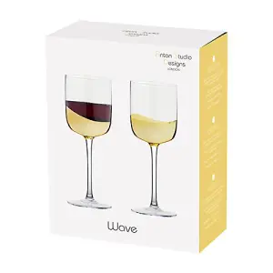 Anton Studios Wave Set of 2 Wine Glasses Gold