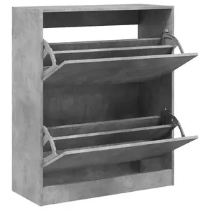 Shoe Cabinet Concrete Grey 80x34x96.5 cm Engineered Wood