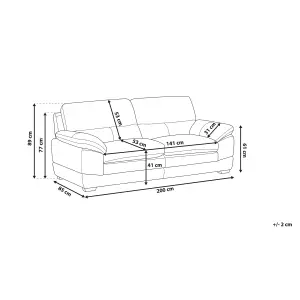 3 Seater Leather Sofa Golden Brown HORTEN