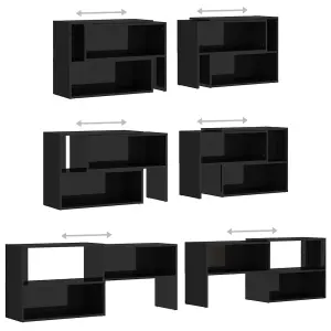 Berkfield TV Cabinet High Gloss Black 149x30x52 cm Engineered Wood