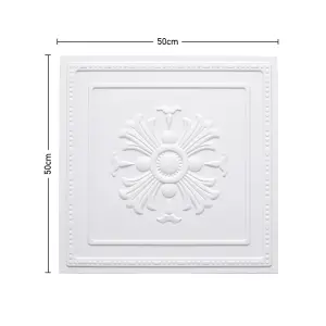 12 Pack PVC White 3D Wall Panels Stick and Peel for Living Room