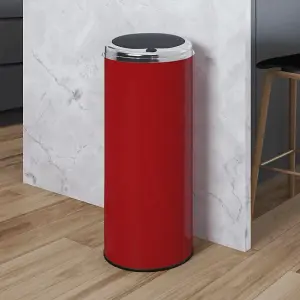 Inmotion 50L Red Stainless Steel Kitchen Waste Dust Bin