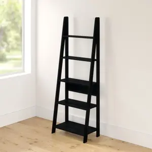 Arelious Ladder Bookcase Black