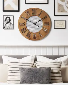 Wall Clock CUILCO Wood Dark Wood