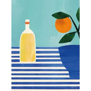 Henry Rivers Orange Juice Canvas Print Blue/White (40.5cm x 30.5cm x 4cm)