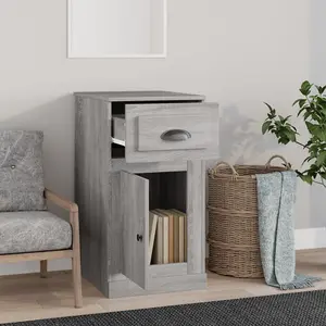 Berkfield Side Cabinet with Drawer Concrete Grey 40x50x75 cm Engineered Wood