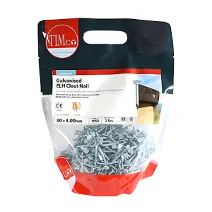 TIMCO Extra Large Head Clout Nails Galvanised - 30 x 3.00