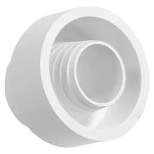 SPARES2GO External Toilet Flush Cone Rubber White Pipe to Pan Sealing Flexible Stretch Washer WC Connector