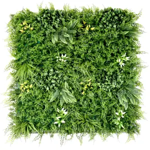 Artificial Plant Flower Living Wall Panels Realistic - Beacon Fern - Indoor / Outdoor - 1m x 1m - Home, Garden, Office