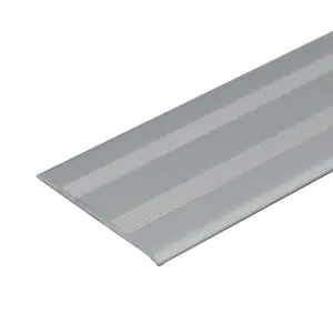 A08 930mm x 35mm 2.3mm Anodised Aluminium Flat Self Adhesive Door Threshold Strip - Silver, 0.93m