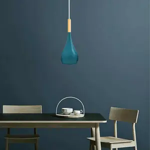 Byrd 1 - Light White Single Pendant Cyan Blue