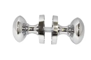 Door Knobs Round Victorian Mortice Knob Sprung - Chrome Latch Pack 56mm