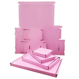 25 x Bright Pink Postal Packing Shipping Die Cut Boxes C5 Size