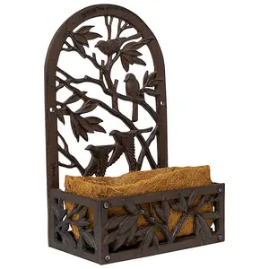 Woodside Cast Iron Wall Mounted Planter with Coco Liner