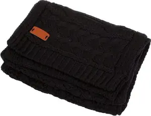 Aran Cable Knit Scarf / BLACK / One Size